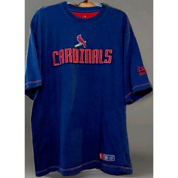 St. Louis Cardinals MLB T-Shirt Men’s XL Navy Red Embroidered Logo Baseball Tee - Picture 2 of 9